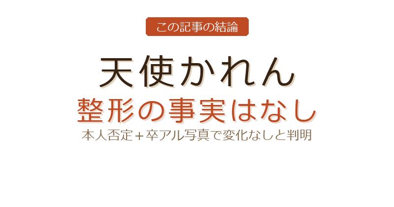 天使かれんの整形疑惑についての結論