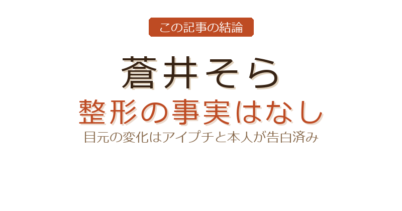蒼井そらの整形疑惑についての結論