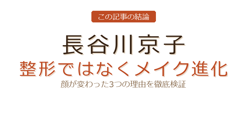 長谷川京子の長谷川京子 整形前の顔についての結論