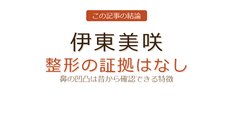 伊東美咲の整形前についての結論