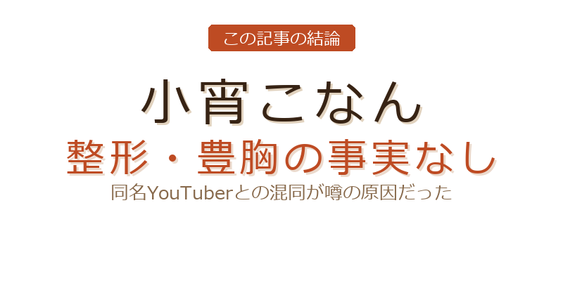 小宵こなん 胸についての結論