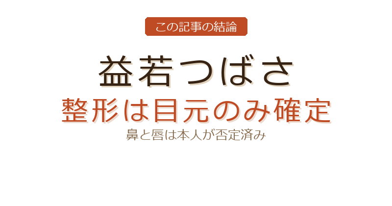益若つばさ 顔 変遷についての結論
