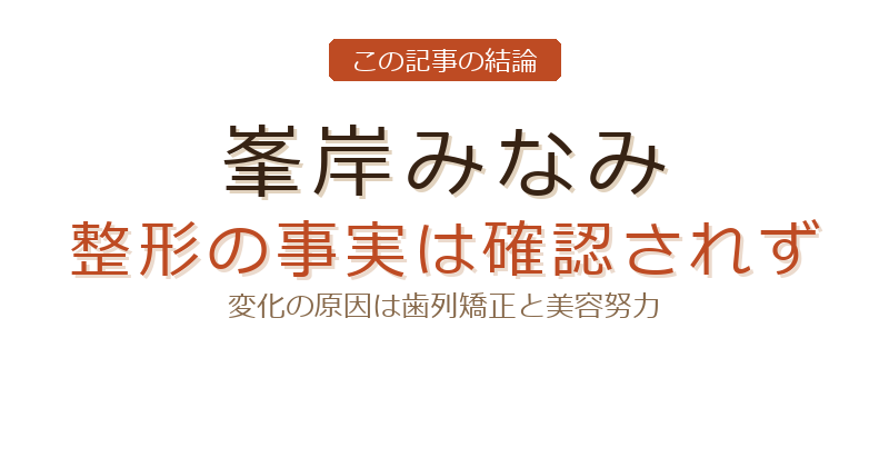 峯岸みなみ 整形についての結論