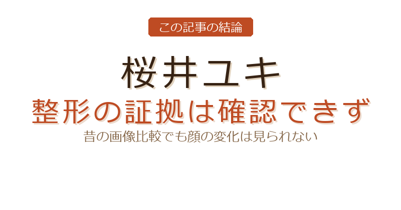 桜井ユキ 顔が変わったについての結論